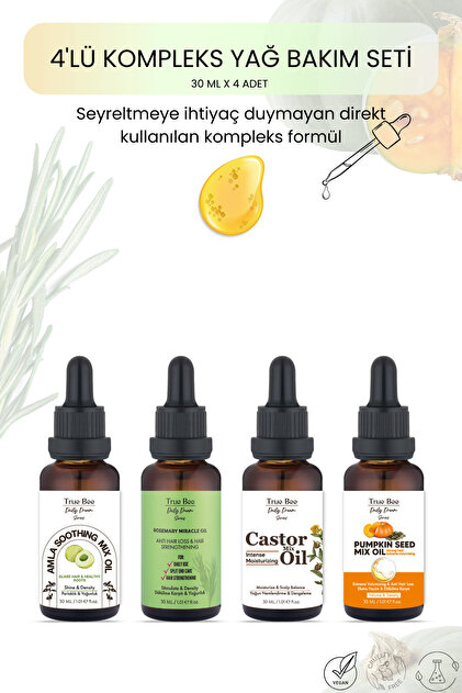 【ゆ TRUE 計30ml】 True Bee Saç'ın Süper 4'lüsü Hızlı Uzatma, Oluşumu, Gürleştirme