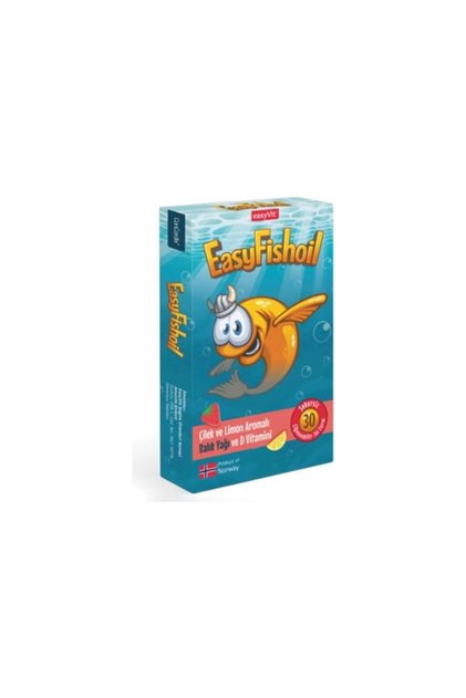 Easyfishoil Children's Strawberry and Lemon Flavored 30 Chewable Tablets