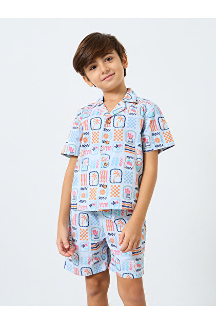 Boys All Over Print Shirt and Shorts Set