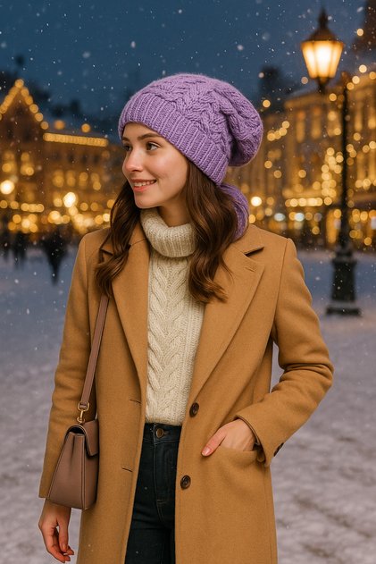 SEPET MODEL ZARİF ÖRGÜ DESENLİ BERE