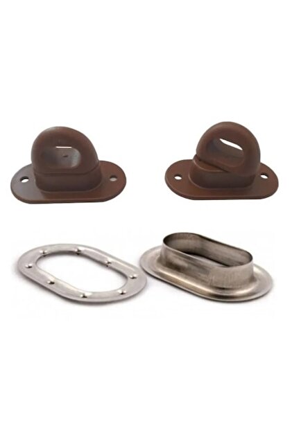 Set 1000 bucati Brida rotative si Capse metalice ovale 42x22 mm, Maro, 42 x 22 mm, Plastic, pentru i