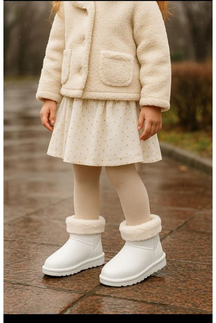 Girl's Rain Boots Cream