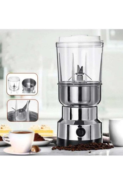 2 in 1 Food Processor Grinder Mixer & Blender, Double Layers Blender Electric Coffee Grinder