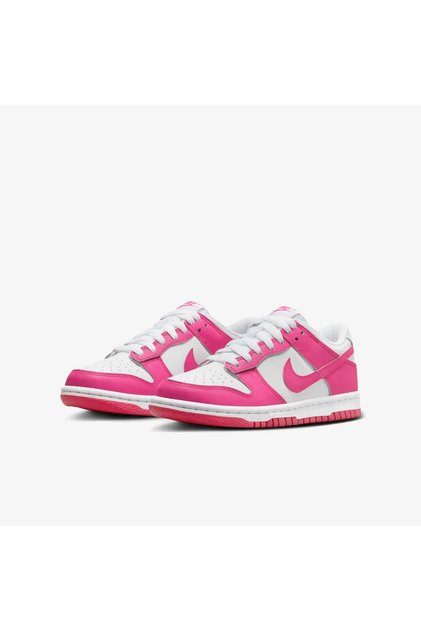 Dunk low pembe beyaz deri kadın sneaker spor ayakkabı - fb9109-102