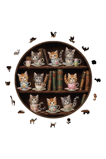 Wooden Puzzle - Meow Tea Time - 252 Pieces, 29X29 cm
