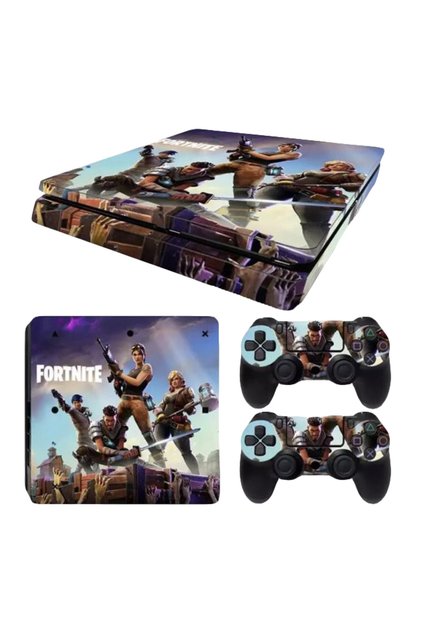 3-Piece Fortnite Printed Gaming Console And Controller Sticker Set For PlayStation 4