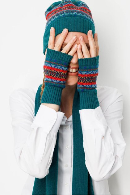 Women's Jacquard Wool Gloves Early Medieval
