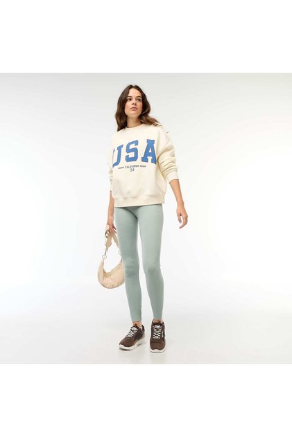Ribbed Knit Leggings GREEN