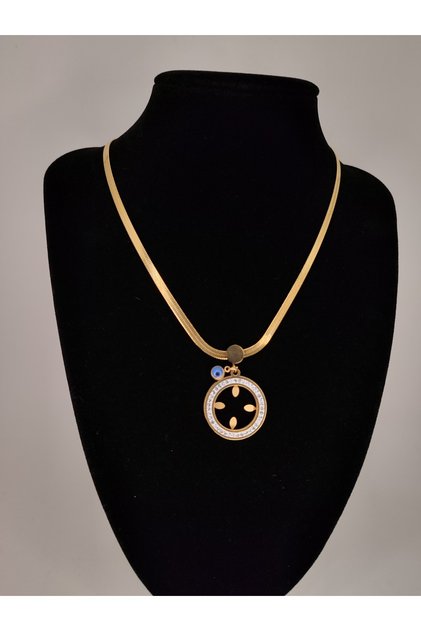 Non-Tarnish Quarter-Inlaid Steel Necklace, Quarter-Inlaid Necklace, Gift Necklace, Wedding Jewelry