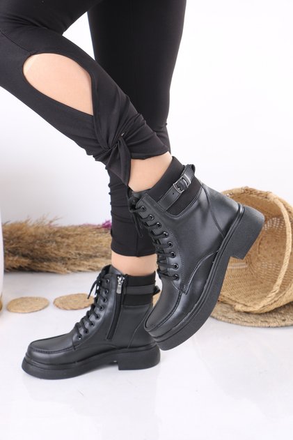 Women's Black Stretch Flat Sole Long Casual Boots Bootie Nk1134