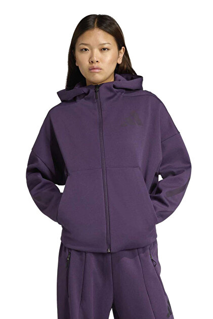 adidas Z.N.E. Full-Zip Kadın Mor Günlük Stil Eşofman Üstü KC4569