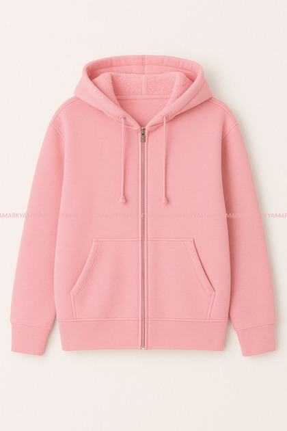 Unisex Zip-Up Fleece Hooded Kangaroo Pocket Oversized Winter Hoodie Jacket