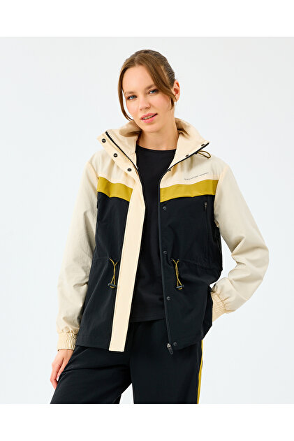 SK Skechers W Adjustable Waisted Full Zip Micro Jacket Kadın Ecru