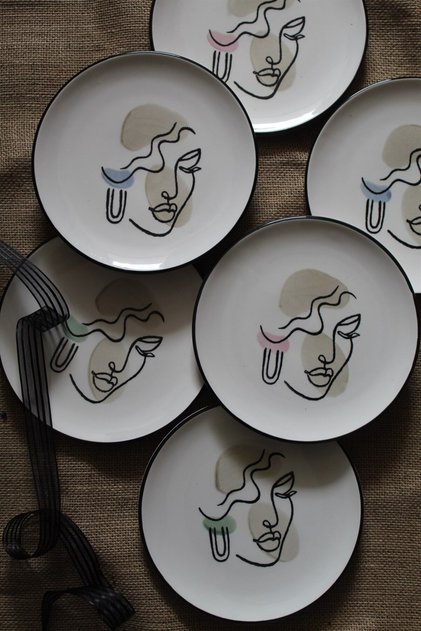 Women 6 Lı Pasta Tabağı 21 Cm