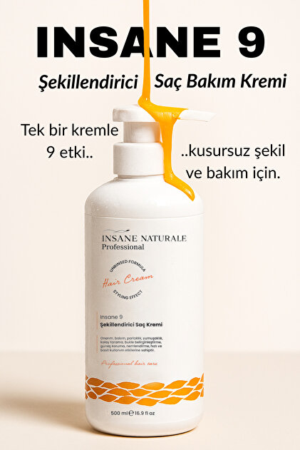كريم تصفيف الشعر، مُحدد للتجعيدات، مغذي ومرمم للشعر بعامل حماية من الشمس SPF 15 (INSANE 9) 500 مل