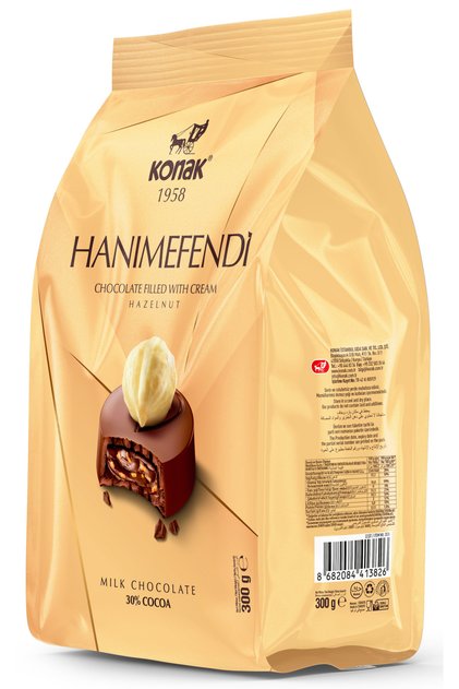HANIMEFENDİ Fındık Parçacıklı & Dolgulu Sütlü Çikolata 300 Gr