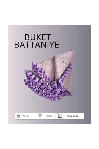 Handmade Purple Flower Shawl, Blanket (100cm)