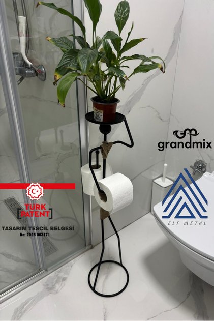 Dekoratif Tuvalet Kağıdı Askısı İnsan Figürlü Raflı Tuvalet Kağıtlığı Yedekli Banyo Toparlayıcı