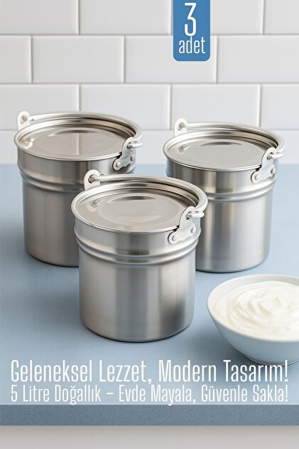 Transformacion Çelik Yoğurt Bakracı 3 ADET 5 Lt 720508 - Fiyatı
