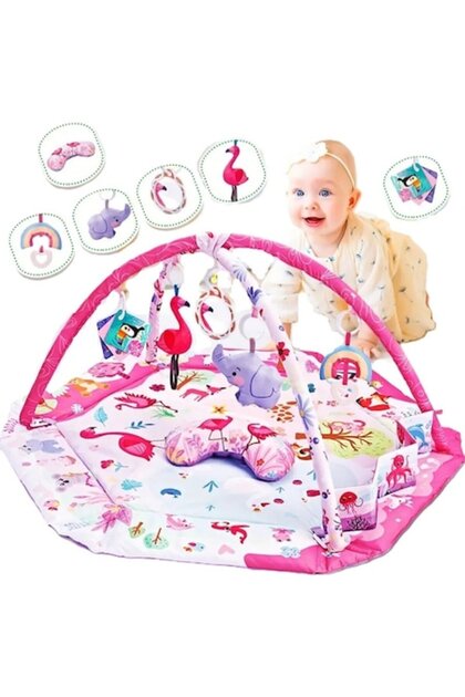 Centru de activități, covoraș de joacă și țarc de joacă 3 în 1 FlamingoBeBe KinderVibe
