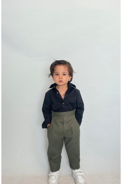 Baby Kids Cream Long Sleeve Pantalon Shirt Suit 1-5 Years Old New3