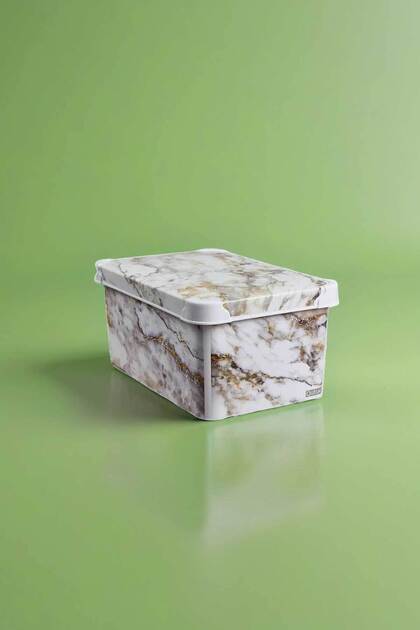 Style Box Marble Patterned 5 L Decorative Storage Box