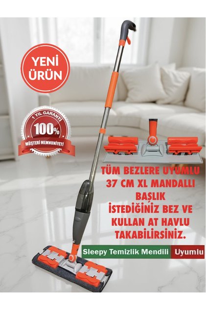 (GARANTİLİ)Mandallı sprey mop 1 yedekli su püskürtmeli yer duvar fayans yüzey cam sprey mandallı Mop
