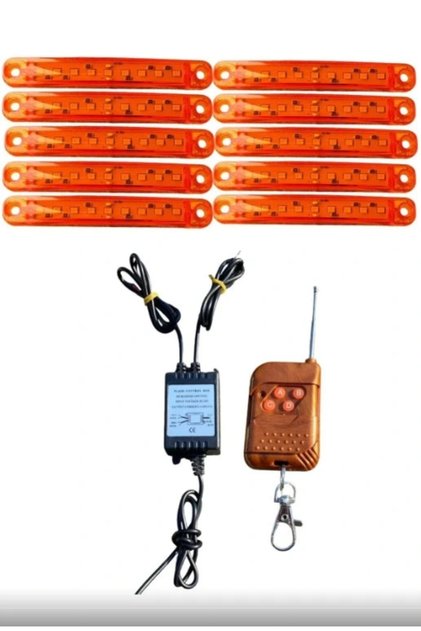 Uzaktan Kumandalı 9 Ledli 10 Adet Parmak Led Turuncu