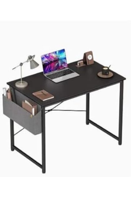 Modern and Simple Computer Desk Laptop Table Home Desk Workstation Study Desk with Storage Bag - Bla