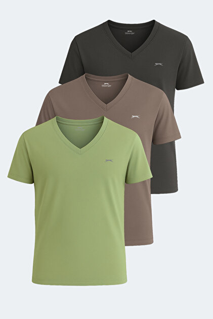 セット Slazenger KRAKKER 3 lü Set Erkek Koyu Gri - Açık Yeşil - Kahve
