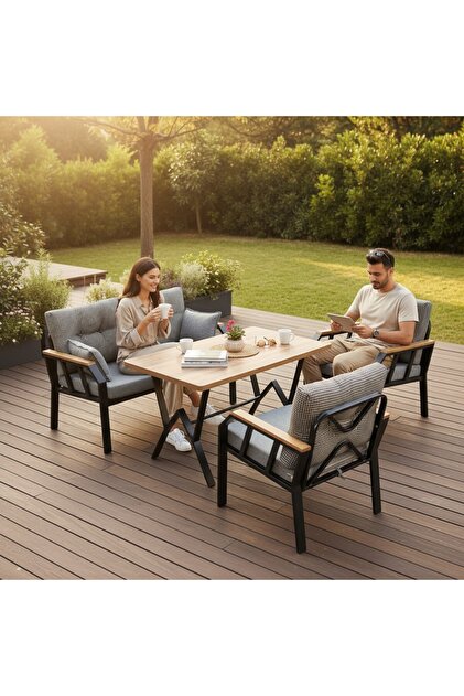 Tu Tienda NERGİZ 2+1+1+MASA(70X120) BAHÇE BALKON MUTAK TAKIMI