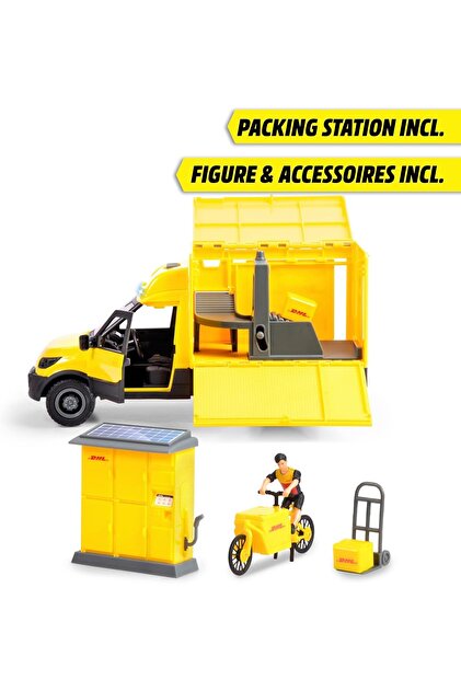 TOYFEST Dickie Toys 25 CM DHL Delivery Set Işıklı Sesli Kargo
