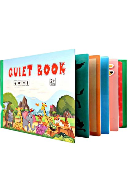 Carte educativa cu stickere reutilizabile Quiet Book - Animale, 10 pagini
