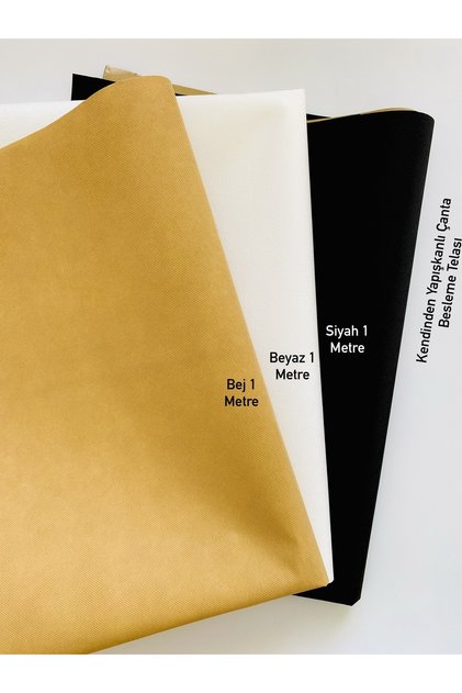 Self-Adhesive 3 Meters 120 Gr Width 78 cm Beige-White-Black Bag Wallet Feeding Tape, Fabric