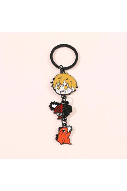 Köstebek Anime Chainsaw Man - Denji Pochita Metal Anahtarlık
