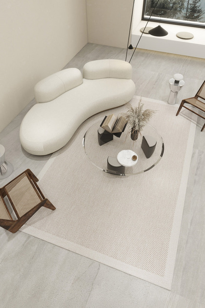 SEVENHILL Alaçatı 01 Açık Bej Modern Desenli Salon Yatak Odası