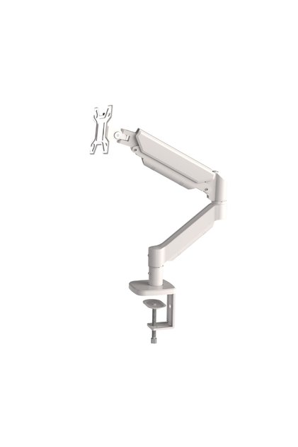 S Line Tek Kollu Gas Spring 13"-32" Beyaz Monitör Askı Aparatı – 8 kg, VESA 75x75/100x100