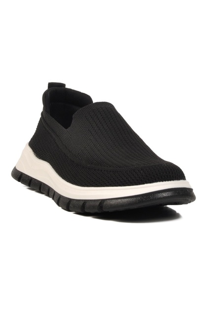 Point Men's Black and White Cloth Dad Orthopedic Memory Foam Thick Walking Casual Sneaker Sports Shoes