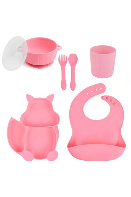 Set hranire din silicon pentru copii – 6 piese, din silicon BPA free, 6+ luni diversificare