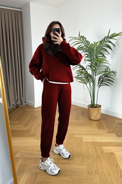 KADIN 3 İPLİK OVERSİZE PREMİUM SWEATSHİRT EŞOFMAN TAKIMI