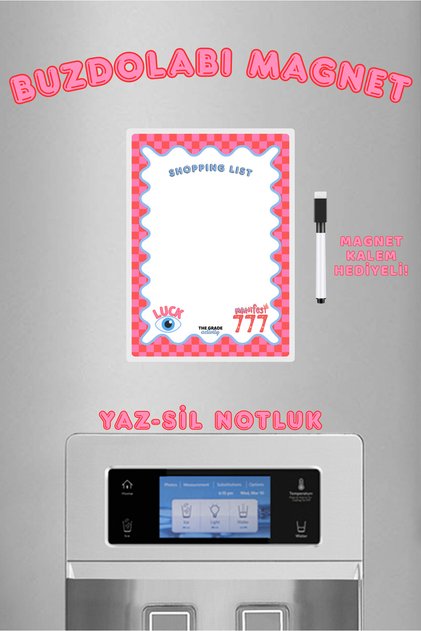 Yaz Sil Manifest 777 Pembe Shopping List Magnetli Buzdolabı Notluk Magnetli Notluk Eksik Listesi