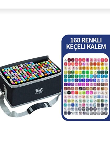 Touch 168'li Çift Uçlu Marker Kalem Seti Çanta Set Double Art