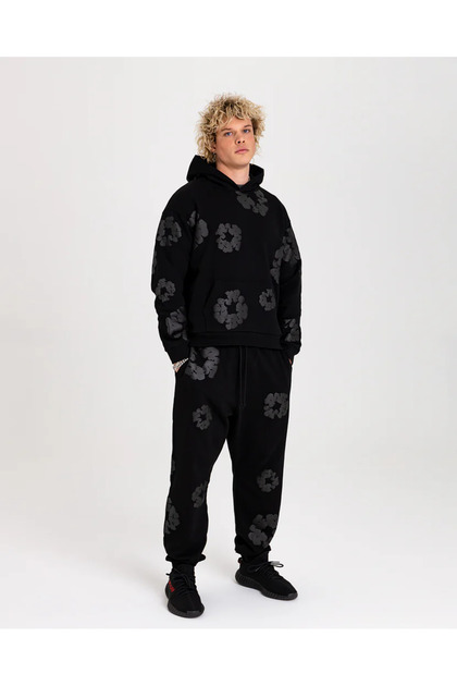 Trendy Oversized Tracksuit Set with 3-Thread Embossed Pattern