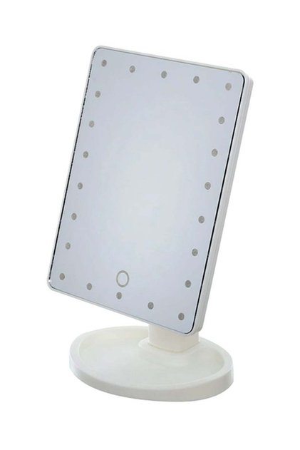 مرآة مكياج LED بإضاءة بيضاء 30 × 15 سم