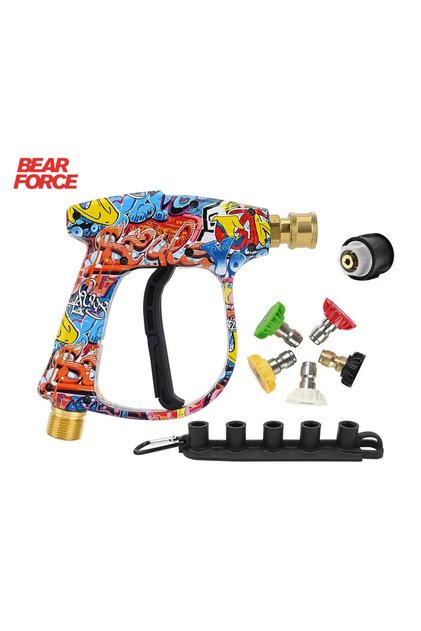 Bear Force K Serisi İle Uyumlu Araç Yıkama Tabancası 5li Nozzle Set ve Kemer Klipsli İle Birlikte