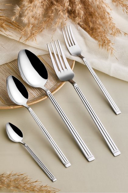 Elif 60-Piece 12-Person Fork and Spoon Set