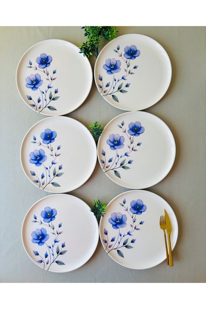 VENÜS HOME DECORATION Mor Menekşe 6 Adet 25 cm Büyük Servis tabağı