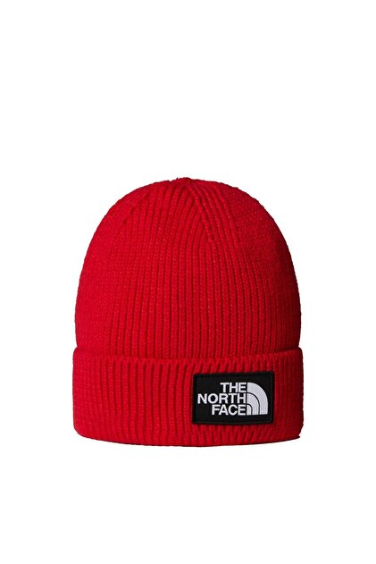 TNF Logo Box Cuffed Unisex Sapka NF0A8CHE6821 Piros-STD