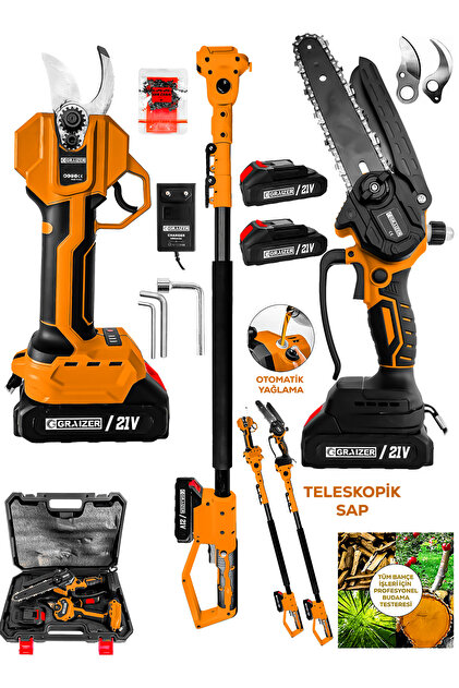 Graizer T 21 Vf Platinum 2 Akülü Kömürsüz Şarjlı Ağaç Dal Kesme