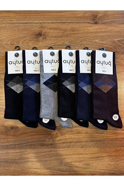 Premium Modal Seamless Comfortable Plaid Men's Socks 6 Pack